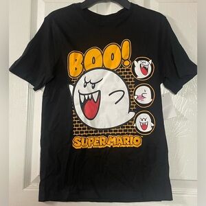 🔴 3/$12 Super Mario Boo Black T-Shirt! NWT! Size‎ Large.